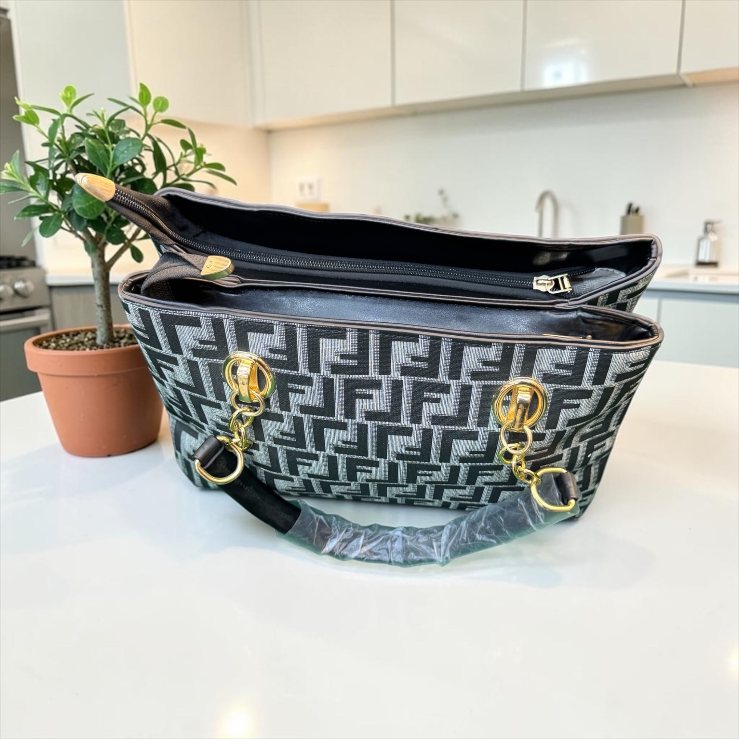 Luxe Monogram Shoulder Bag