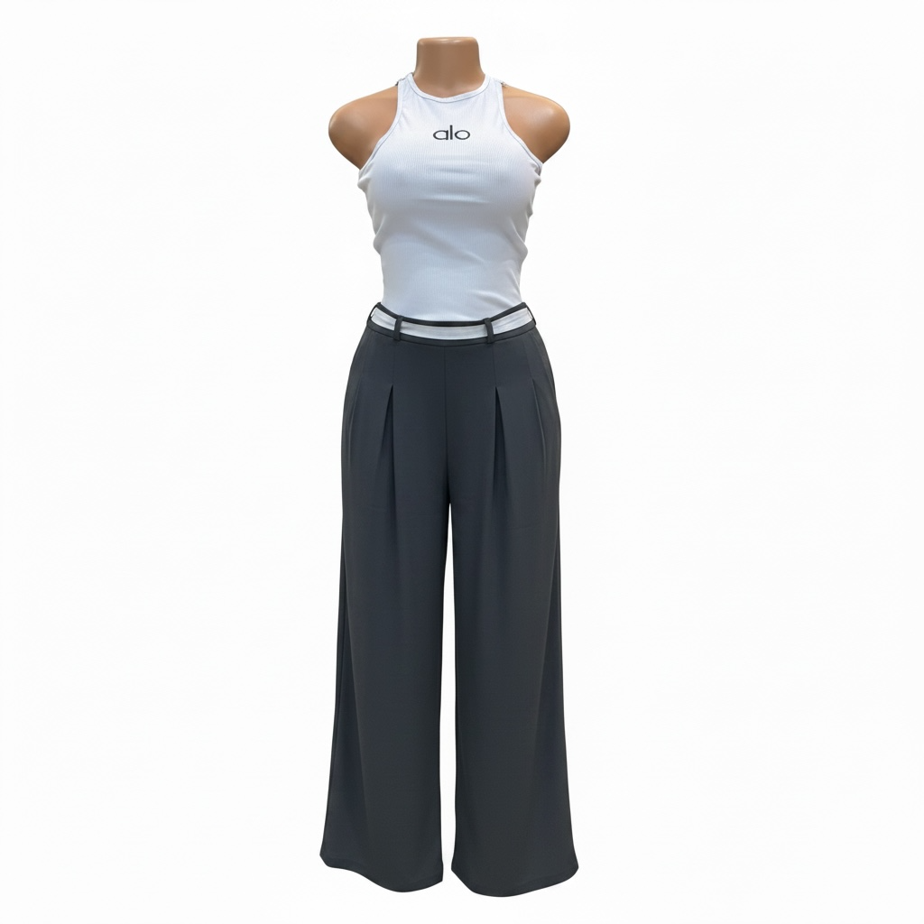 High-Waisted Pleated Palazzo Pants
