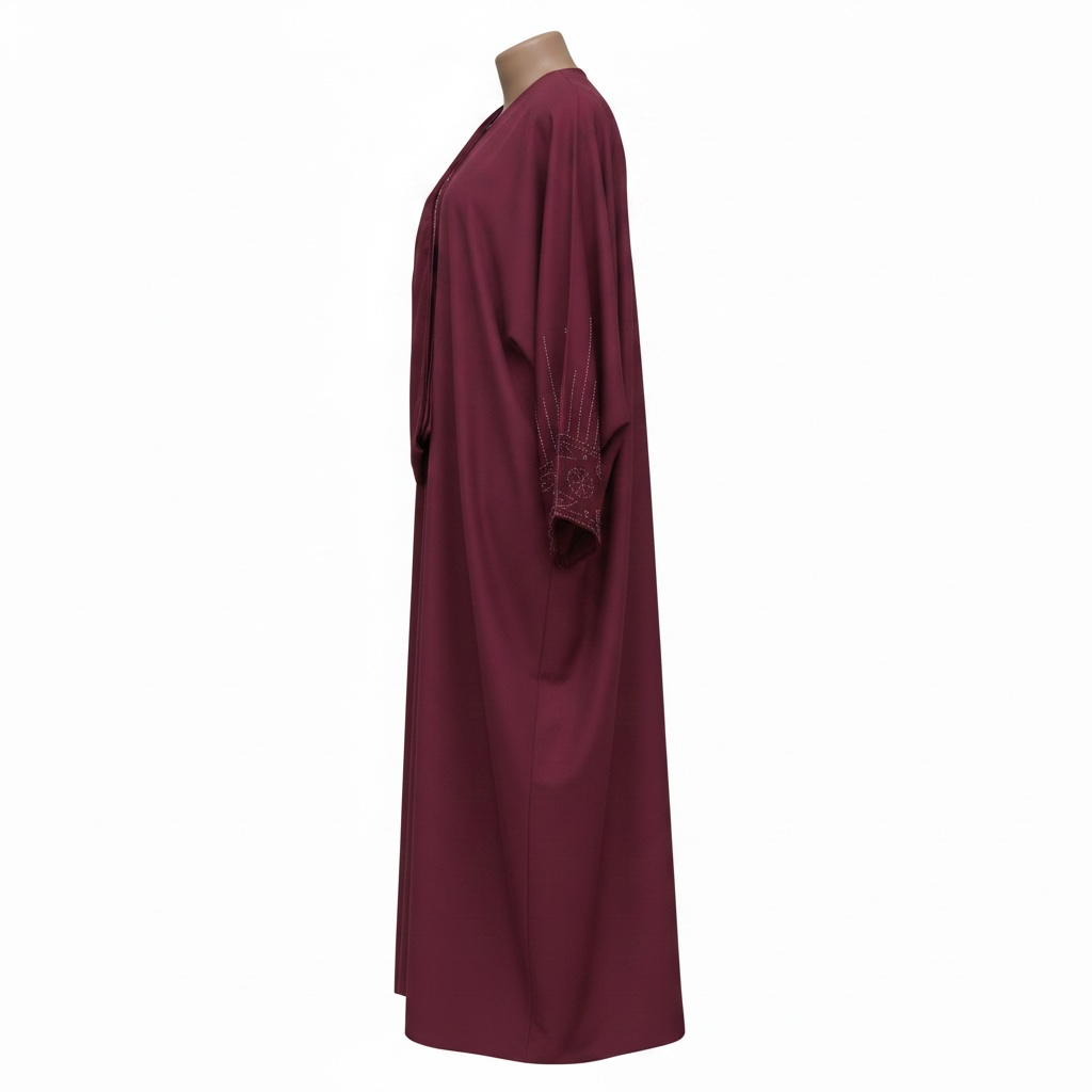 Deep Plum Embellished Abaya