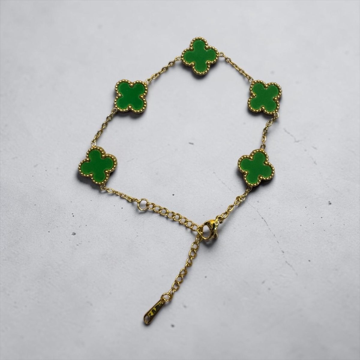 Plain Green Clover Charm Bracelet