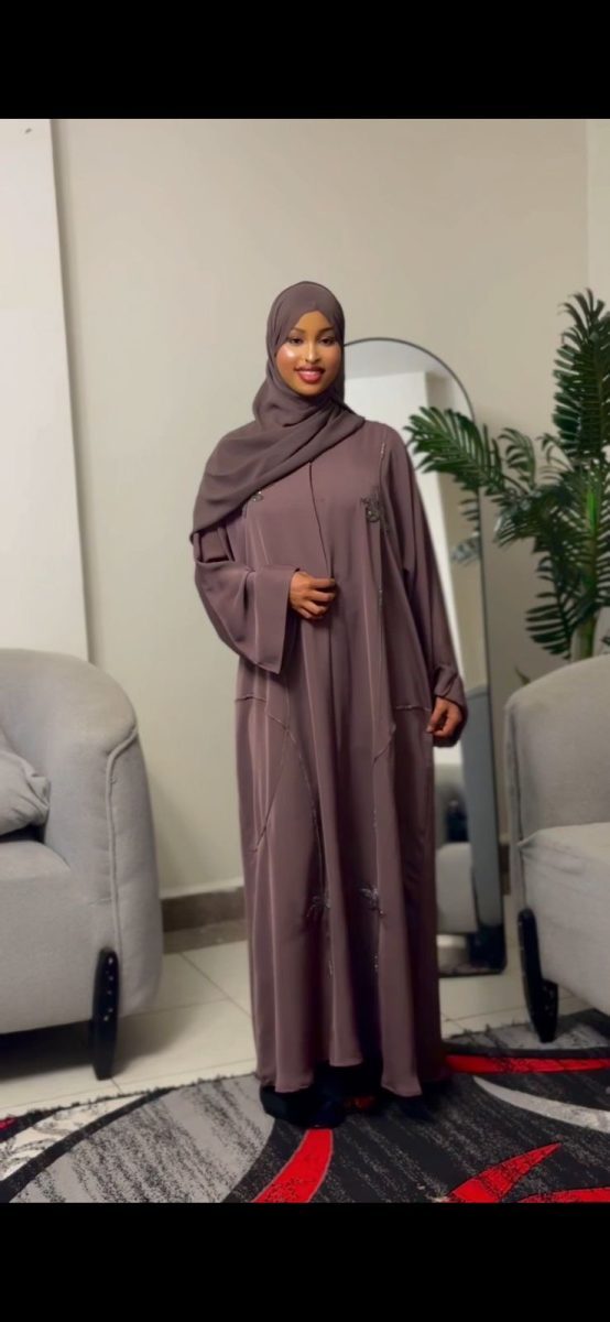 Mauve Serenity Open Abaya