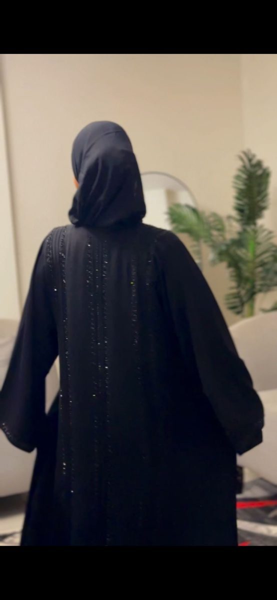 Midnight Sparkle Open Abaya